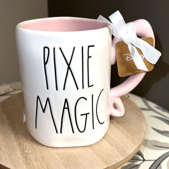 NWT Rae Dunn Disney Tinkerbell Pixie Magic White Pink Ceramic Tinker Bell Mug - Picture 9 of 12